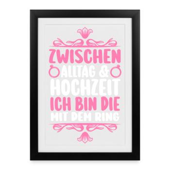Enterrement de vie de garçon Équipe Mariée Enterrement de vie de jeune fille - Affiche encadrée (27 × 37 cm) - noir - Devant
