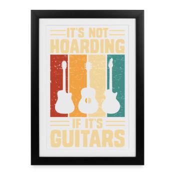 Guitares de guitariste - Affiche encadrée (27 × 37 cm) - noir - Devant