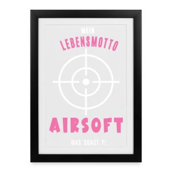 Joueur Airsoft Airsofter Jeu d’Airsoft Air-Soft - Affiche encadrée (27 × 37 cm) - noir - Devant