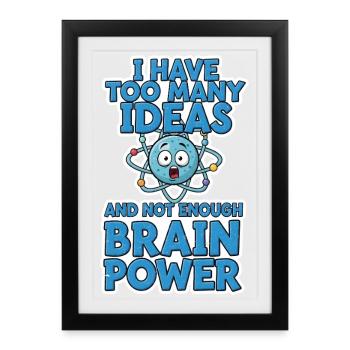 Brain Power Comic Shirt Gift - Framed poster (27 × 37 cm) - black - Front