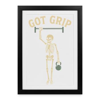 Got Grip Gymnastique suédoise Fitness Gym Entraînement - Affiche encadrée (27 × 37 cm) - noir - Devant