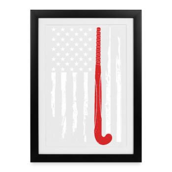 Hockey sur glace Hockey Hockey Joueur de hockey - Affiche encadrée (27 × 37 cm) - noir - Devant