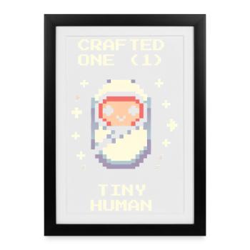 Kleinen Charakter erstellt | Gamer Baby Spruch - Gerahmtes Poster (27 × 37 cm) - Schwarz - Vorne