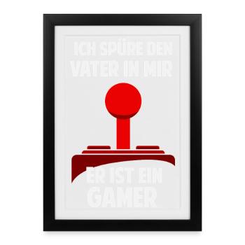 Gamer Gamer Nerd Père Dire Fête des Pères Drôle - Affiche encadrée (27 × 37 cm) - noir - Devant