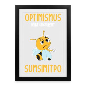 Funny Comic Bee Sumsimitpo - Framed poster (27 × 37 cm) - black - Front