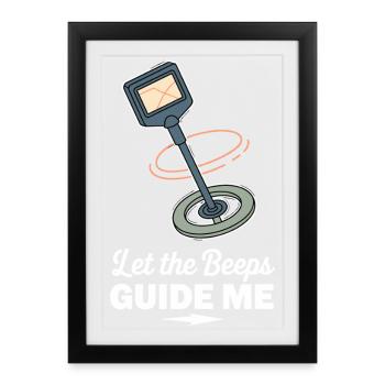 Amateur introverti de détecteurs de métaux - Affiche encadrée (27 × 37 cm) - noir - Devant