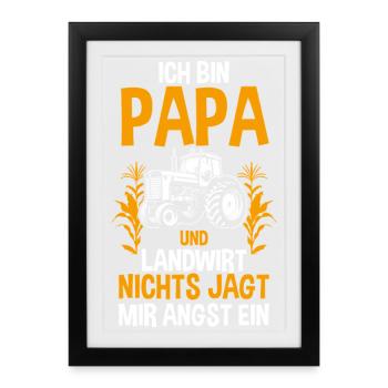 I'm a dad and a farmer Nothing scares me - Framed poster (27 × 37 cm) - black - Front