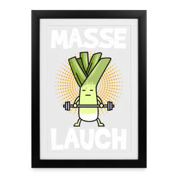 Weightlifter MASS LEEK Gym Funny - Framed poster (27 × 37 cm) - black - Front