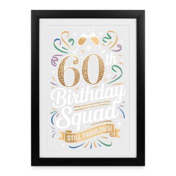 Équipe d’équipe du 60e anniversaire - Affiche encadrée (27 × 37 cm) - noir - Devant
