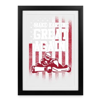 Vitesse de course de karting et conception des tees Track Spirit - Affiche encadrée (27 × 37 cm) - noir - Devant