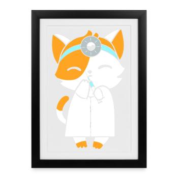 Receptionist Medicine Receptionist - Framed poster (27 × 37 cm) - black - Front