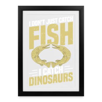 Canne à pêche pour alligator gar alligator alligator pêcheur - Affiche encadrée (27 × 37 cm) - noir - Devant