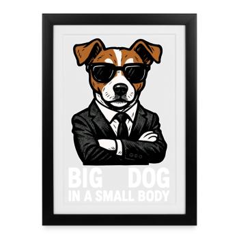 Jack Russell Terrier Anzug Chef Hund Geschenk - Framed poster (27 × 37 cm) - black - Front