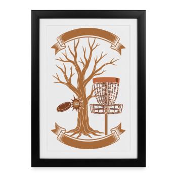 THACK Arbre Hit Disc Golf Panier Disque Volant - Affiche encadrée (27 × 37 cm) - noir - Devant