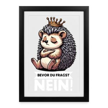 Before You Ask Hedgehog Hedgehog Lover Hedgehog Stinger - Framed poster (27 × 37 cm) - black - Front
