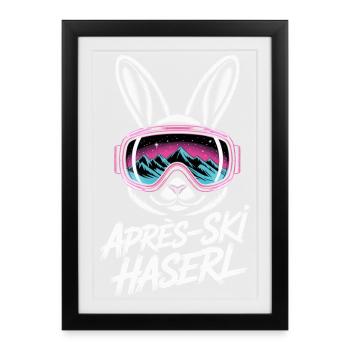 Après-ski bunny hut fun Skier ski bunny - Affiche encadrée (27 × 37 cm) - noir - Devant