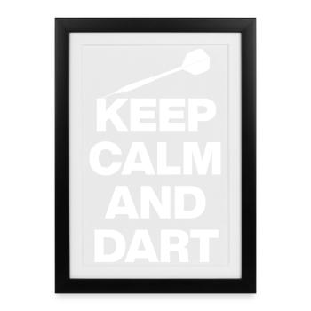 KEEP CALM AND PLAY DARTS! WEISS 180 DARTSPORT - Framed poster (27 × 37 cm) - black - Front