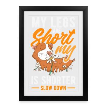 Attends-moi, j’ai de petites jambes - Affiche encadrée (27 × 37 cm) - noir - Devant