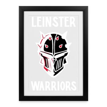 Leinster Warriors Irlande - Affiche encadrée (27 × 37 cm) - noir - Devant