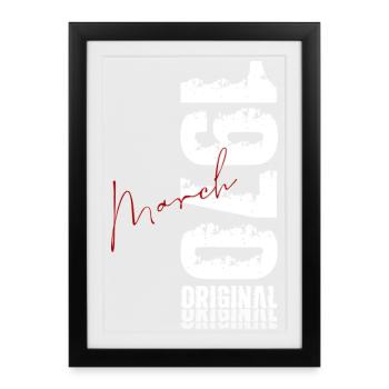 56. Geburtstag Geschenk Mann Frau März 1970 - Gerahmtes Poster (27 × 37 cm) - Schwarz - Vorne