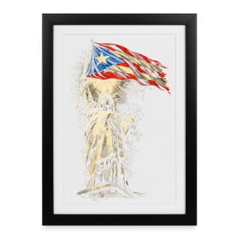 Porto Rico Boricua - Affiche encadrée (27 × 37 cm) - noir - Devant