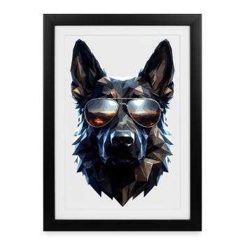 Les chiens bergers allemands adorent les chiens bergers allemands - Affiche encadrée (27 × 37 cm) - noir - Devant