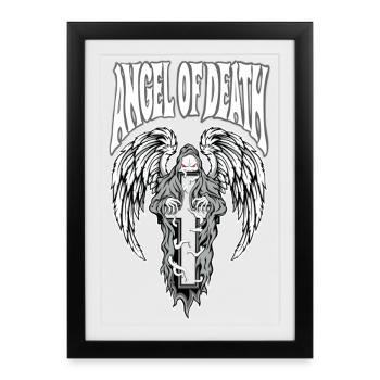 Emblème gothique de l’Ange de la Mort - Affiche encadrée (27 × 37 cm) - noir - Devant