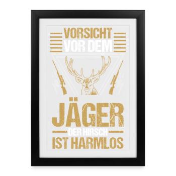 Hunting Hunting Huntsman Hunters - Framed poster (27 × 37 cm) - black - Front