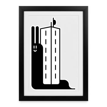 Block Snail - Framed poster (27 × 37 cm) - black - Front
