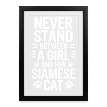 Siamese Cat Sayings Cat Funny Siamese Cat Gift - Framed poster (27 × 37 cm) - black - Front