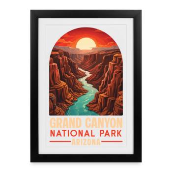 Grand Canyon National Park Arizona State - Framed poster (27 × 37 cm) - black - Front