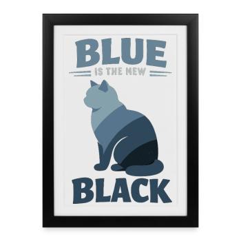 BKH Blue: Minimalist "Blue is the new Black" - Framed poster (27 × 37 cm) - black - Front