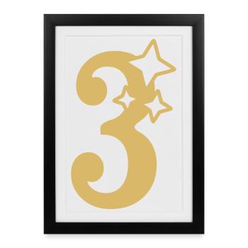 Étoile du 3e anniversaire du 3e anniversaire - Affiche encadrée (27 × 37 cm) - noir - Devant