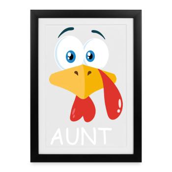 Auntie Turkey Funny Thanksgiving Gift For Aunt - Framed poster (27 × 37 cm) - black - Front