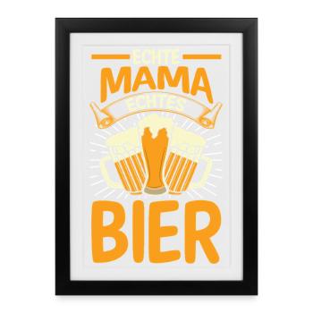 Bier Bierliebhaberin Mutter Mama - Gerahmtes Poster (27 × 37 cm) - Schwarz - Vorne