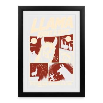 Llamas No Drama Just Llamas Horror - Framed poster (27 × 37 cm) - black - Front