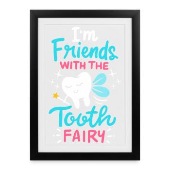 T-shirt de l’amitié de la Fée des dents - Affiche encadrée (27 × 37 cm) - noir - Devant
