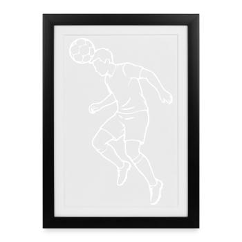 White Header Line Art — Dark Tees - Affiche encadrée (27 × 37 cm) - noir - Devant