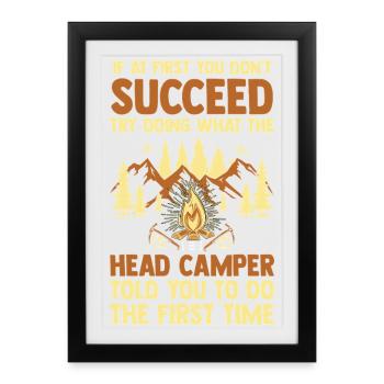 Camping Bonfire Camp Life Forest Camper - Framed poster (27 × 37 cm) - black - Front