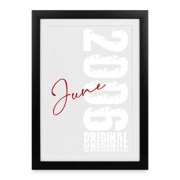 Cadeau d’anniversaire 20e Millésime Juin Millésime 2006 - Affiche encadrée (27 × 37 cm) - noir - Devant