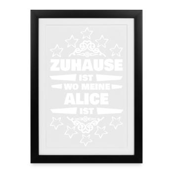 Ehefrau Alice - Gerahmtes Poster (27 × 37 cm) - Schwarz - Vorne