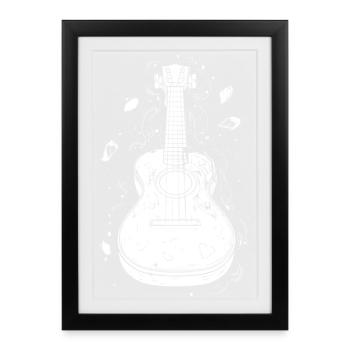 ukulele - Framed poster (27 × 37 cm) - black - Front