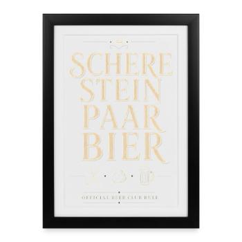 Motif du buveur de bière pour les amateurs de bière - Affiche encadrée (27 × 37 cm) - noir - Devant