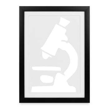 Microscope Science Symbol Gift - Framed poster (27 × 37 cm) - black - Front