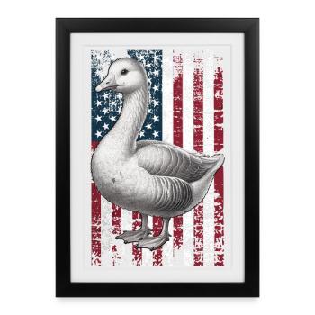 Embden Goose US Emdengans - Affiche encadrée (27 × 37 cm) - noir - Devant