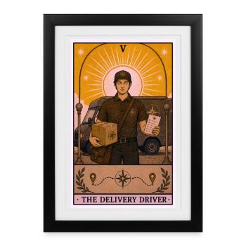 Parcel Driver | Delivery Courier Tarot - Framed poster (27 × 37 cm) - black - Front
