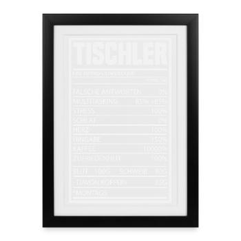 Tischler Preisliste Handwerk - Gerahmtes Poster (27 × 37 cm) - Schwarz - Vorne