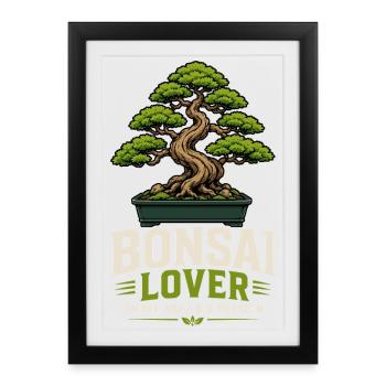 Bonsaï Plante Bonsaï Bonsaï Amoureuse Bonsaï - Affiche encadrée (27 × 37 cm) - noir - Devant