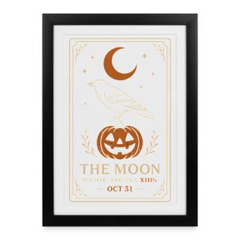 Spooky Halloween Raven - Framed poster (27 × 37 cm) - black - Front