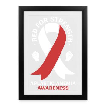 Aplastische Anämie Awareness - Rot für Stärke - Gerahmtes Poster (27 × 37 cm) - Schwarz - Vorne